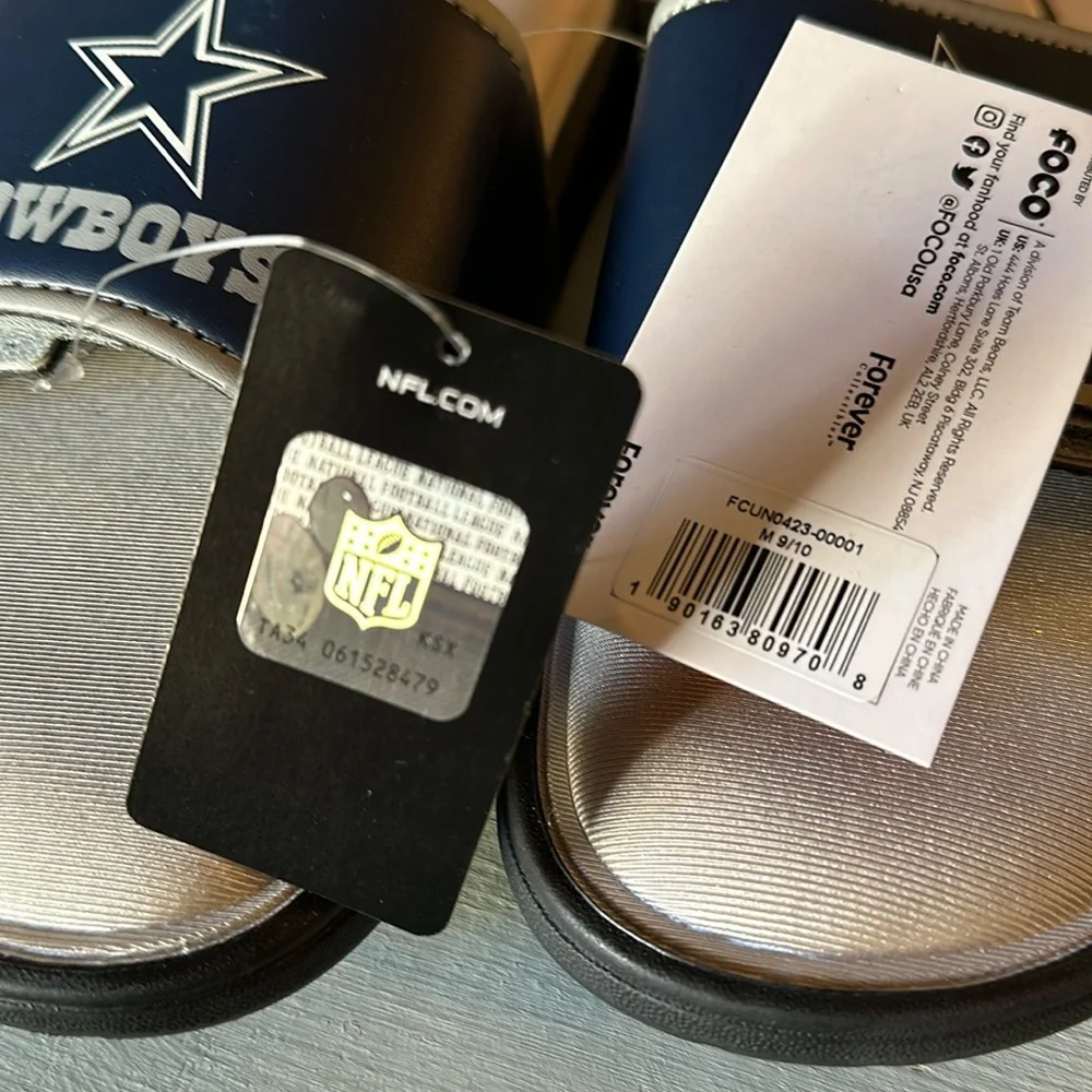 NWT Men’s Dallas Cowboys Foam Slides 9-10